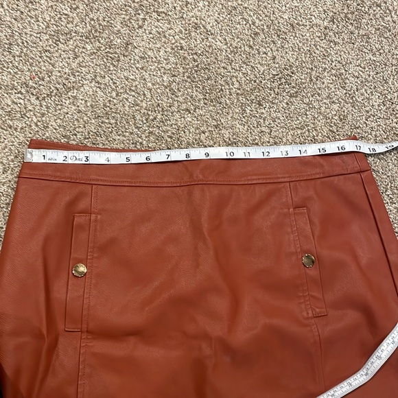 LOFT Copper Faux Leather Skirt Size 12 - Picture 7 of 8